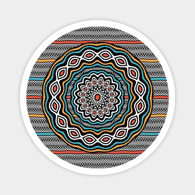 Wavy patterns mandala Magnet by Gaspar Avila